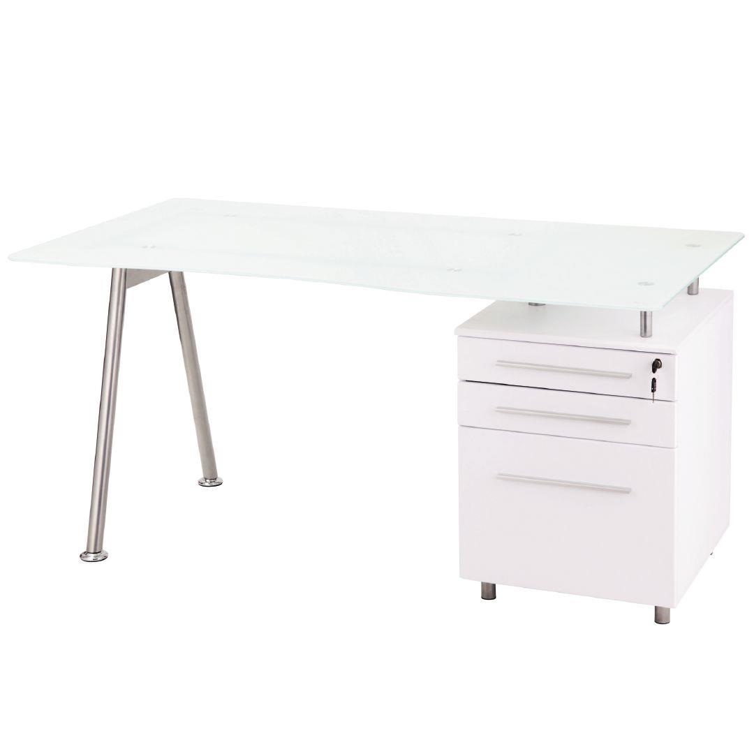 Workspace 3 Drawer Glass Desk Warehouse Stationery, NZ