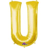 Amscan Small-Size Air Letter U Gold