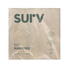 SURV. Biodegradable Eco 2-ply Napkins 33cm x 33cm 80 Pack