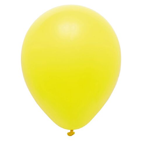 Party Inc Balloons Solid Colour Yellow 25cm 25 Pack