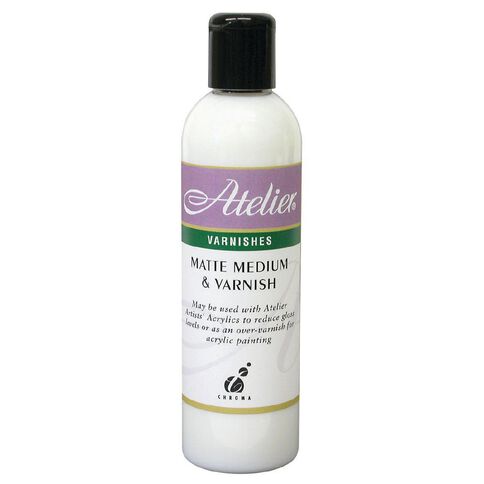 Atelier Matte Medium & Varnish 250ml White