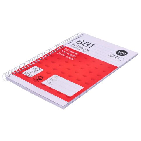 WS Notebook Spiral 8B1 7mm Ruled 50 Leaf Orange
