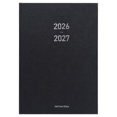WS Mid Year Diary Black Week To View A4 26-27