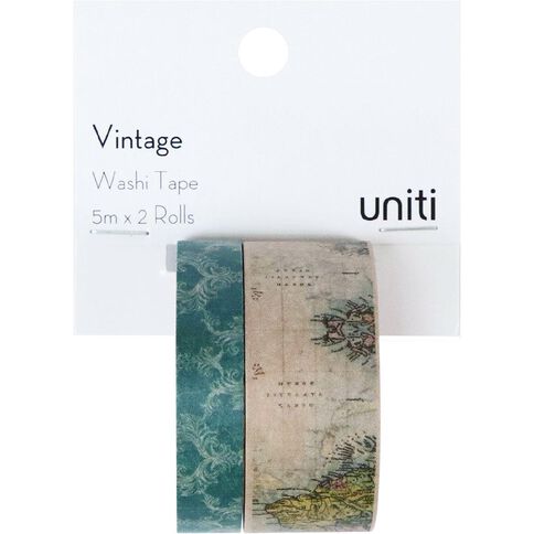 Uniti Washi Tape 2 Pack Vintage World Map