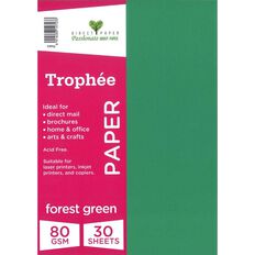Trophee Paper 80gsm 30 Pack Forest Green A4