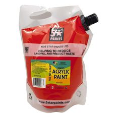 Fivestar Acrylic Paint Warm Red 1.5 litre Pouch