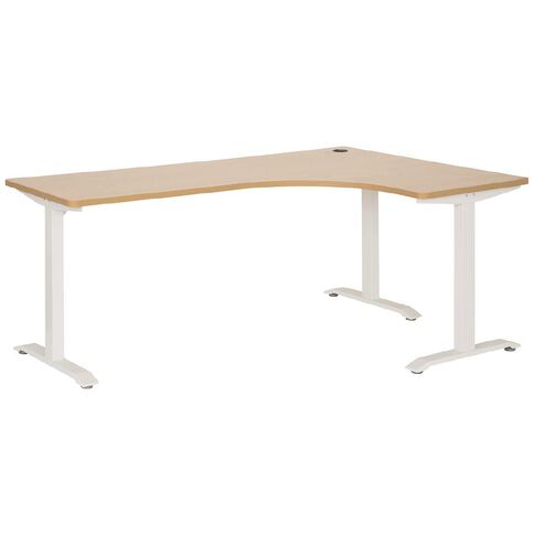 Jasper J Emerge Metal Leg Workstation 1800 x 1200 RH Beech/White