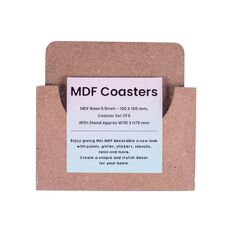 Mdf Base 5.5mm 4X4 In Coaster Set Of 6 With Stand
