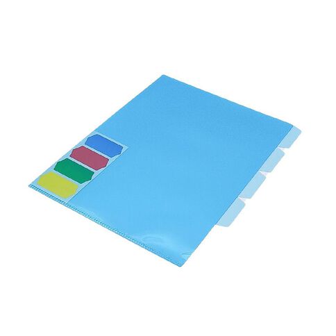 WS L Shaped Coloured Tabbed Dividers Assorted A4