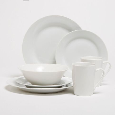 Living & Co Essential Dinner Plate 24cm White 4 Pack