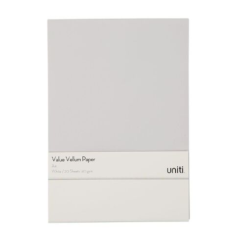 Uniti Value Paper Pack 20 Sheet Vellum A4