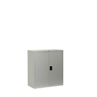 Firstline Cupboard Small Metal 2 Shelves Silver
