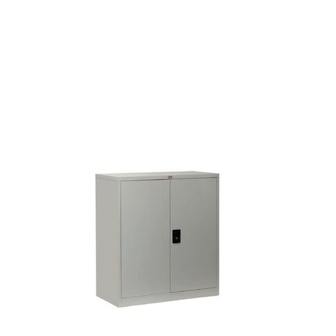 Firstline Cupboard Small Metal 2 Shelves Silver