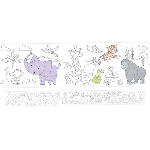 Giant Colouring 3m Poster Jungle Animals