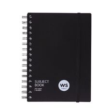 WS Subject Book With 3 Dividers 7mm Ruled Black A5