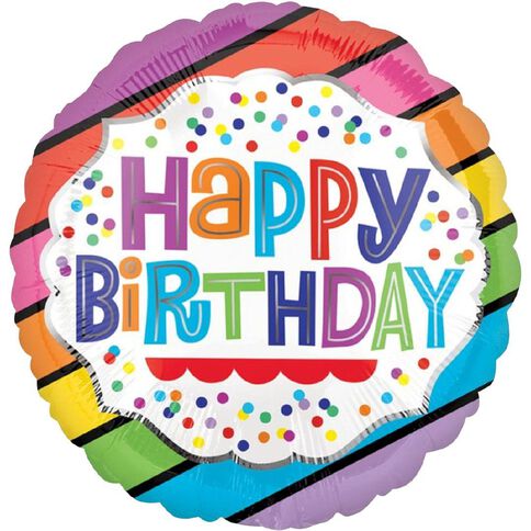 Anagram 45cm Standard HX Happy Birthday Bright Stripes