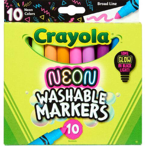 Crayola Washable Markers Neon Assorted 10 Pack