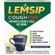 Lemsip Mucus Cough & Cold Hot Drink Menthol & Lemon 10ea