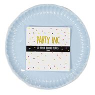 Party Inc Paper Dinner Plates 23cm Pastel Blue Mid 20 Pack