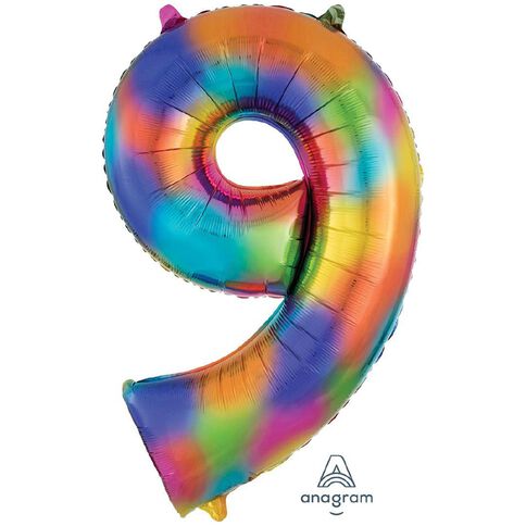 Anagram #9 Rainbow Foil Balloon Supershape 36in