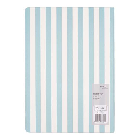 Uniti Stationery Mint Stripe A4 Notebook