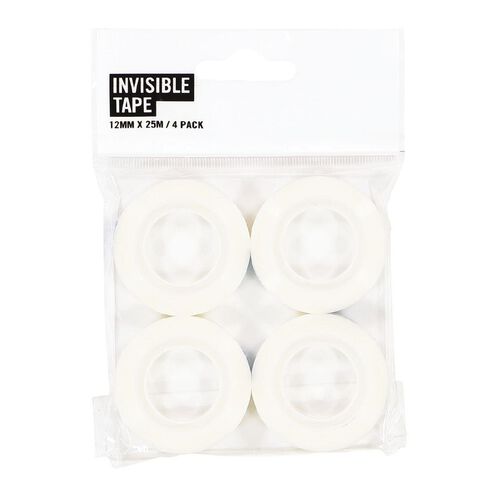 WS Invisible Tape Refill 12mm x 25m 4 Pack