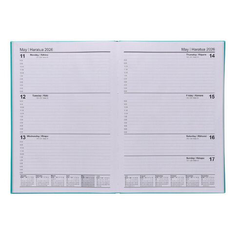 WS Colour Pop 2026 Diary A4 Week To View Green