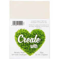 Create With C6 Envelopes 25 Pack Metallic Pearl