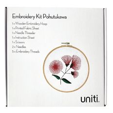 Uniti Embroidery Kit Pohutukawa 12 Pieces