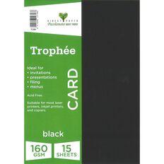 Trophee Card 160gsm 15 Pack Black A4