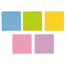 WS Fluro Sticky Notes 76mm x 76mm 5 Pack Multi-Coloured