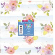 Artwrap Printed Napkins Floral Stripes 2-ply 33cm x 33cm 20 Pack