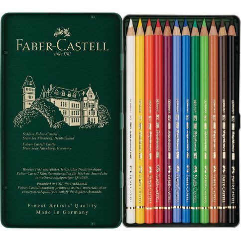 Faber-Castell Polychromos Colour Pencils Tin of 12 Assorted