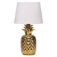 Living & Co Pineapple Lamp - 38.5cm White Gold
