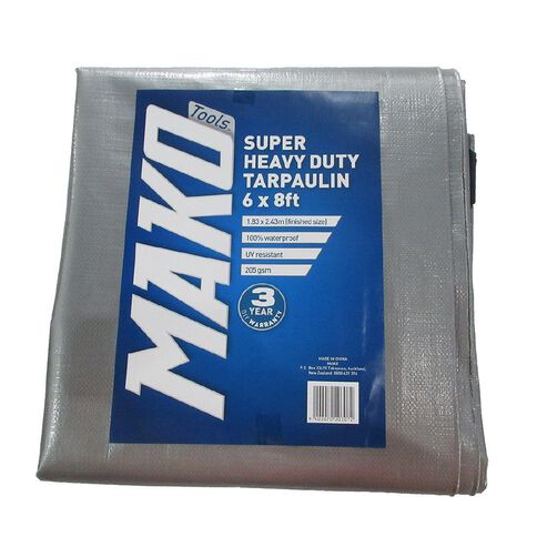 Mako Tarpaulin Silver/Black 205gsm 6ft x 8ft