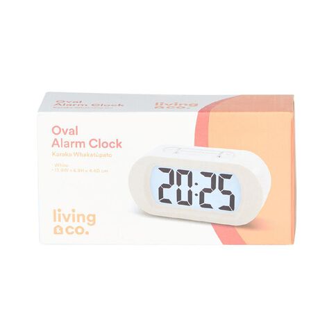 Living & Co Oval Alarm Clock White