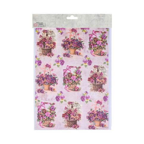 Decoupage Paper A4 2Desx2 4Sheets With Assorted Colours