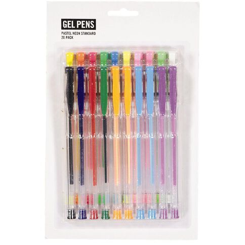 Deskwise Gel Pens Assortment Multi-Coloured 20 Pack