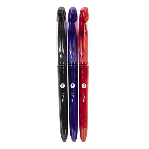 WS Erasable Gel Pen Assorted 3 Pack