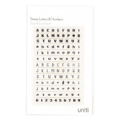 Uniti Stamp Letters and Numbers Clear 1 Sheet