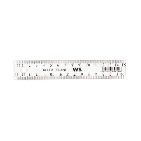 WS Ruler 15cm Clear