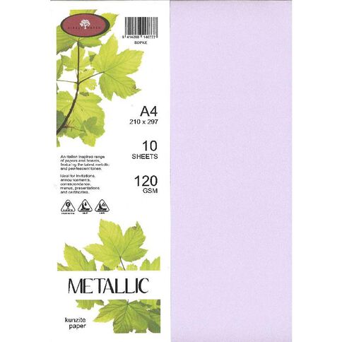 Direct Paper Metallic Paper 120gsm Kunzite A4 10 Pack