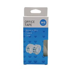 WS Office Tape 18mm x 33m Clear 2 Pack