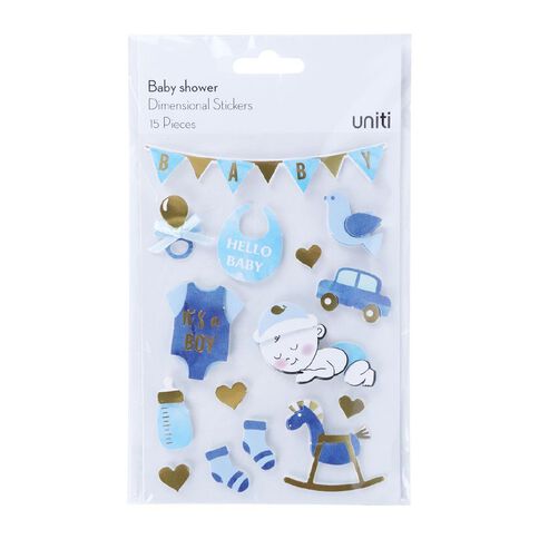 Uniti Dimensional Stickers Baby Boy