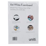 Uniti Foamboard 5mm A4 5 Pack