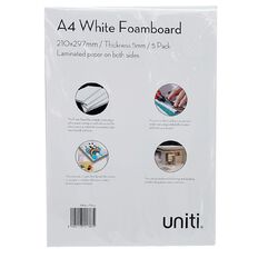 Uniti Foamboard 5mm A4 5 Pack