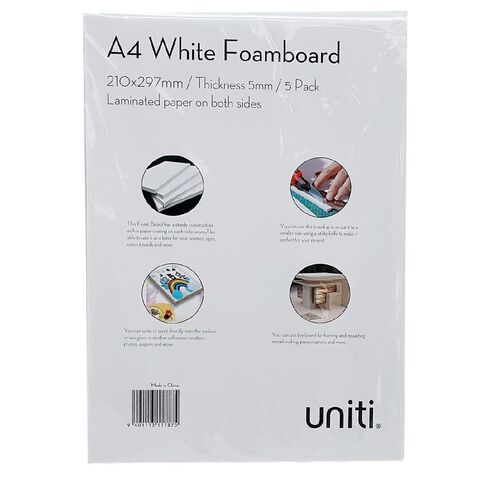 Uniti Foamboard 5mm A4 5 Pack