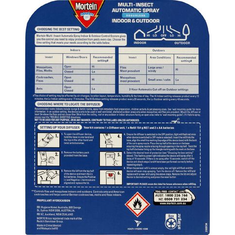 Mortein Indoor and Outdoor Auto Insect Control System Odourless 154G