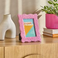 Happy Frames Fluffy Fabric 10x15 Pink