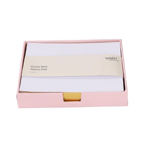 Uniti Stationery Urban Noir Rectangle Memo Pad Pink